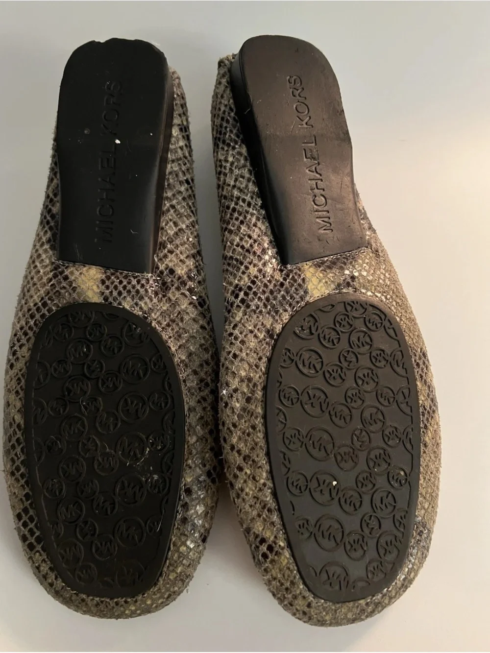 Michael Kors Snake-Print Moccasin Loafers in Brown and Black